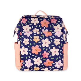 STEEL MILL AND CO. Insulated Backpack Cooler Large Capacity, Portable Soft Cooler Bag for Picnics, Beach, Pool, Hiking, Navy Bold Floral