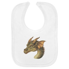 Azeeda 'Green Dragon Head' Soft Cotton Baby Bib (BI00060279)