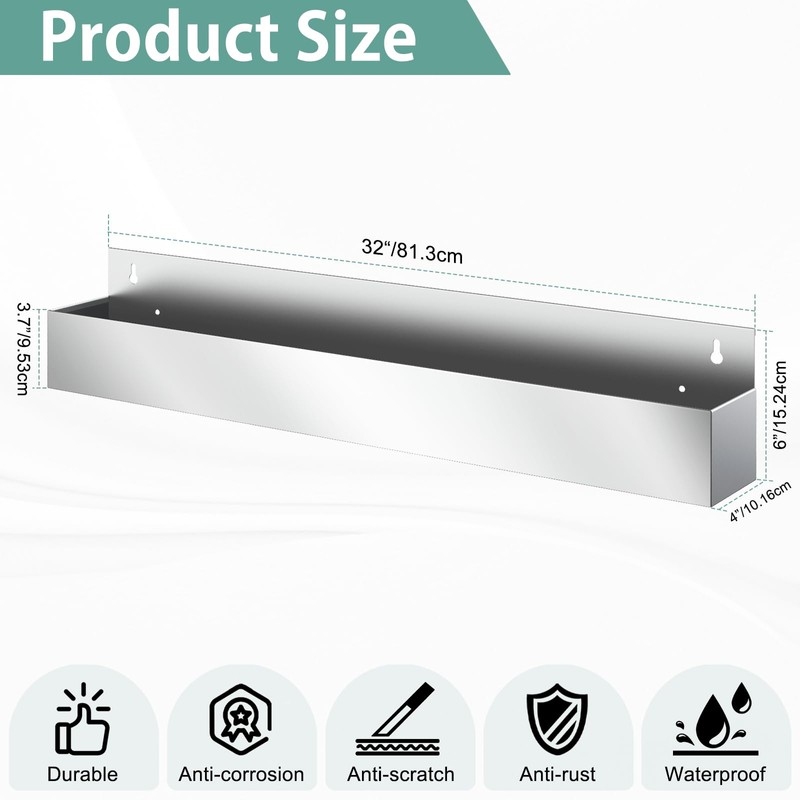 IRONDIY 32-inch Stainless Steel Bar Speed Rail,Wall Mounted Liquor Bottle