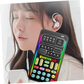 jojofuny 1set Multi-Purpose Live Streaming Voice Changer Mini Sound Card for Mobile Phones Computers and Tablets Portable Design for Fun Voice Games and Calls