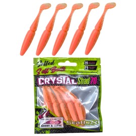 SEABUZZ Rubber Fish Fishing Lure Set 5 Pieces x 70 mm - Rubber Bait for Catfish and Zander & Pike - Trout & Perch Artificial Bait - Predator Fish Fishing Set - Fresh and Saltwater Fishing Equipment