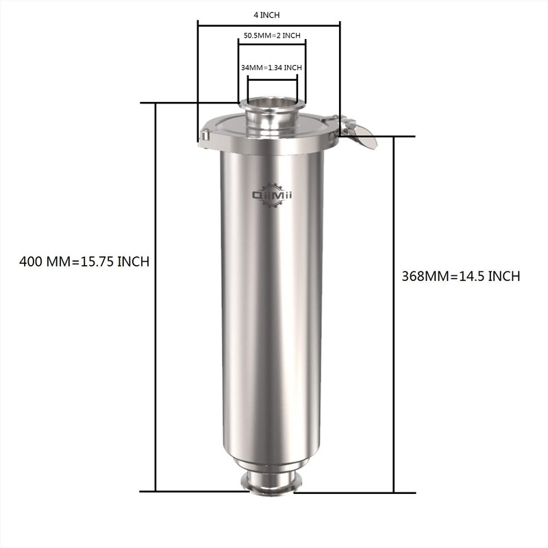 QiiMii 1.5" Tri-Clamp Filter SS304 Sanitary Fittings Inline Straight Strainer