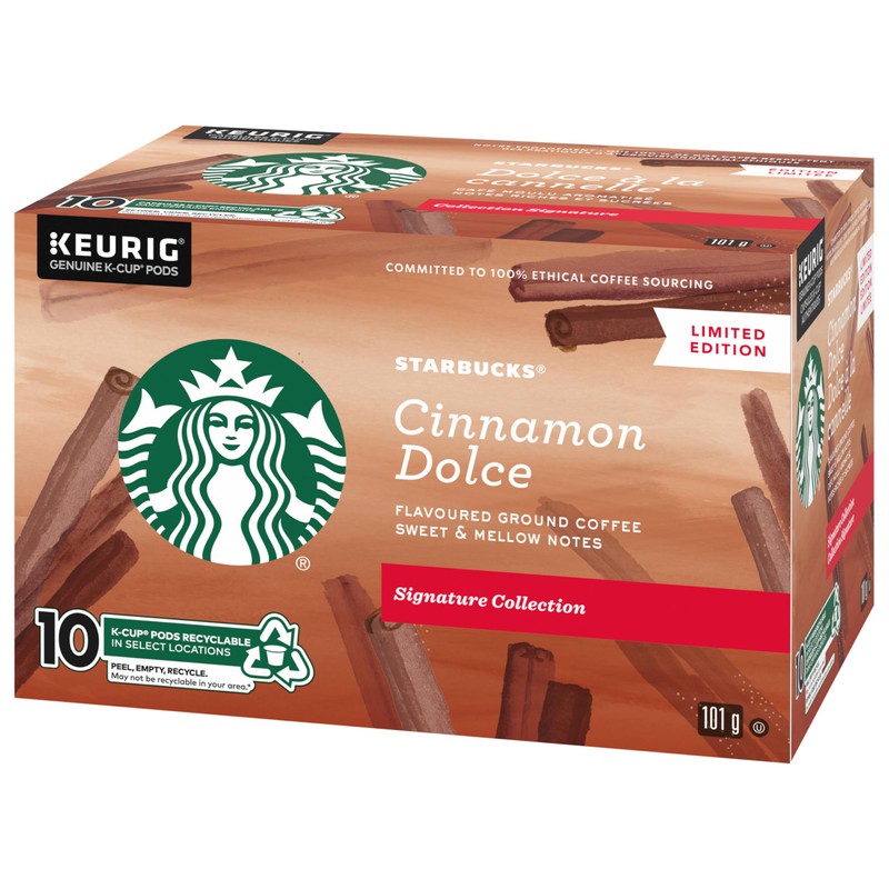 Starbucks Signature Collection Cinnamon Dolce Flavoured Ground Coffee K-Cup Pods,