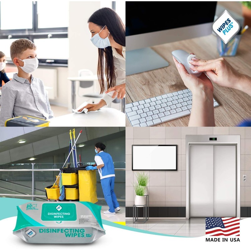 WipesPlus Disinfecting Wipes - Industrial Strength Sanitizing Wipes - Pack