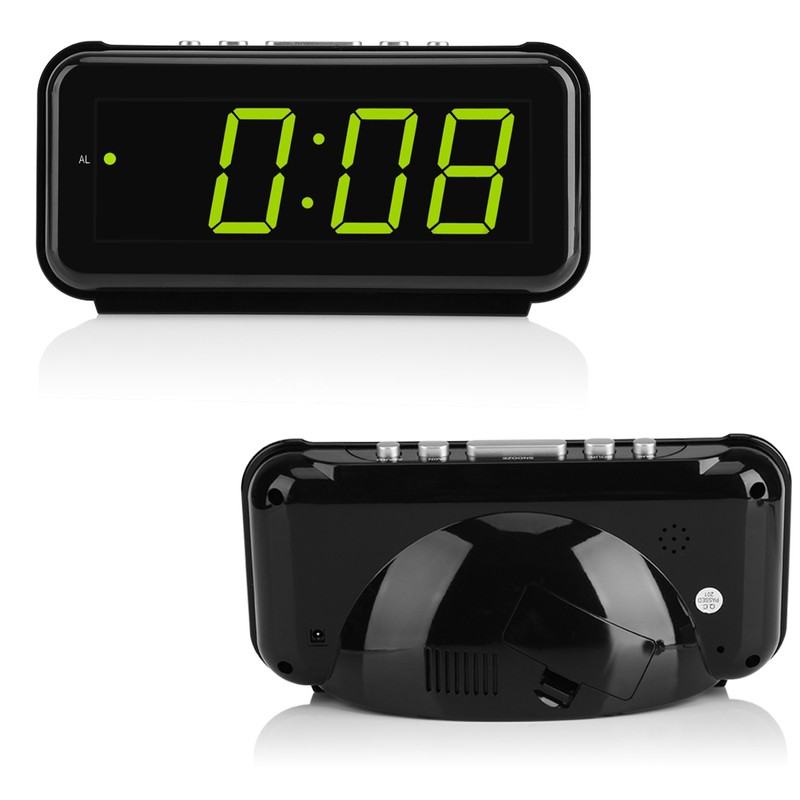 Electronic Table Digital Alarm Clock Desktop LED Display Snooze Function