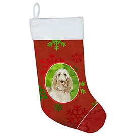Caroline's Treasures CK4006CS Christmas Snowflakes Spinone Italiano Christmas Stocking Fireplace Hanging Stockings Christmas Season Party Decor Family Holiday Decorations