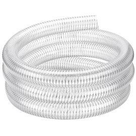 Clear Wire Reinforced Suction Hose 2” ID × 2-5/16” OD - 50ft Heavy Duty Flexible PVC Spiral Steel Wire Pipe High Pressure Vacuum Vinyl Tubing for Drawing Water Oil Powder (50 ft, 2" ID)
