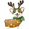 DROFELY 27”Christmas Corgi Lighted up Decoration for Indoor Display with