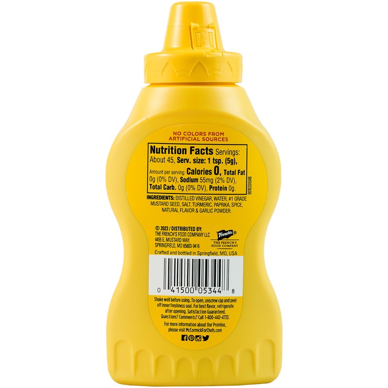 French's Classic Yellow Mustard Squeeze Bottle, 8 oz (12 pack)