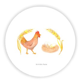 Mr. & Mrs. Panda Round Magnet Chicken Proud - Gift, Farmer, Fridge Magnets, Calendar Magnet, Office Magnet, Pregnancy, Rooster, Farm, Yard Animals, Country Life, Chickens