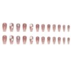 Set of 24 Nail Tips Bud Flower Decoration Line Square