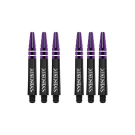 RED DRAGON Peter Wright Snakebite Logo Nitrotech Short Shafts - Black with Purple - 2 Sets per Pack (6 Waves in Total)