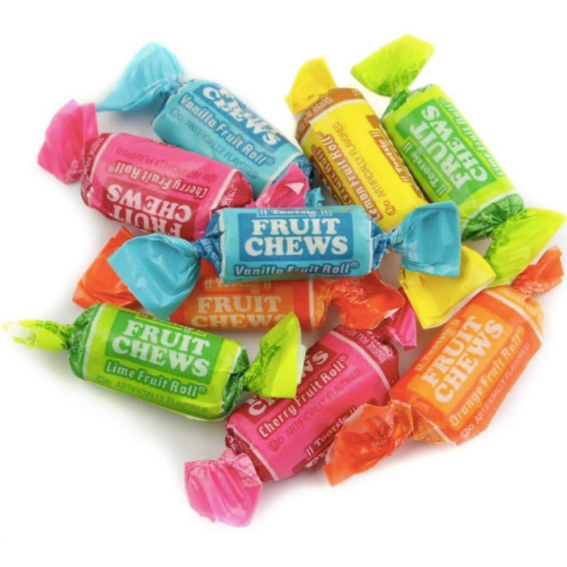 Tootsie Fruit Chews 5-Flavor Individually Wrapped Bulk Multicolored Taffy Candy