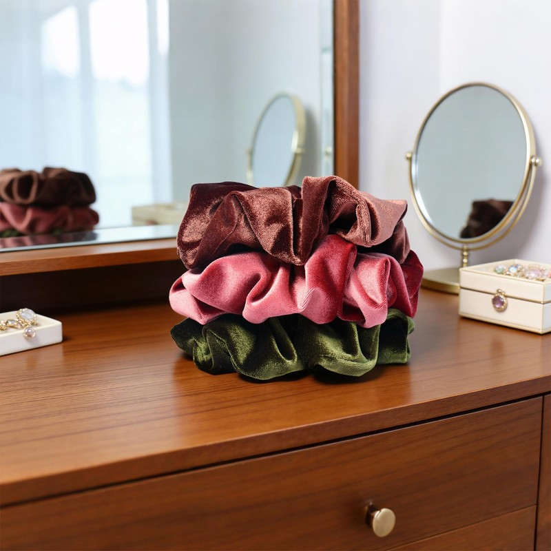 JCLIFE Large Velvet Hair Scrunchie, 5 Inch Elastic Hair Tie