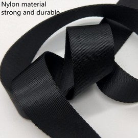 Flat Nylon Webbing Strap, 1 Roll 10 Yards 1.5 Inch Wide Polypropylene Heavy Straps for Bags, Canoe Seat, Slings, Outdoor Climbing and DIY Making Luggage Strap, Pet Collar, Backpack Repairing (Black)
