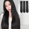 Miserba straight hair extensions 3-piece snap hairpiece wig, 1 piece, natural black, 50cm / 미제르바 생머리 붙임머리 3피스 똑딱이 헤어피스 가발, 1개, 내추럴 블랙, 50cm
