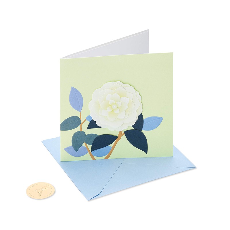 Papyrus Blank Card (White Rose)