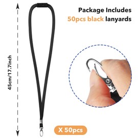 Gimars 50pcs Lanyards for ID Badges with Safety Breakaways Neck Lanyard with Metal Clip for Pass Card Badge Holders