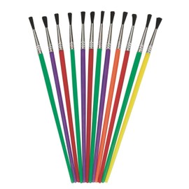 S&S Worldwide All-Purpose Paintbrush Jumbo Pack, 1/16", Shed-Proof Synthetic Bristles w/Plastic Handle & Metal Ferrule, For Schools, Camps, Arts & Crafts, Groups of Kids or Adults Pack of 144.