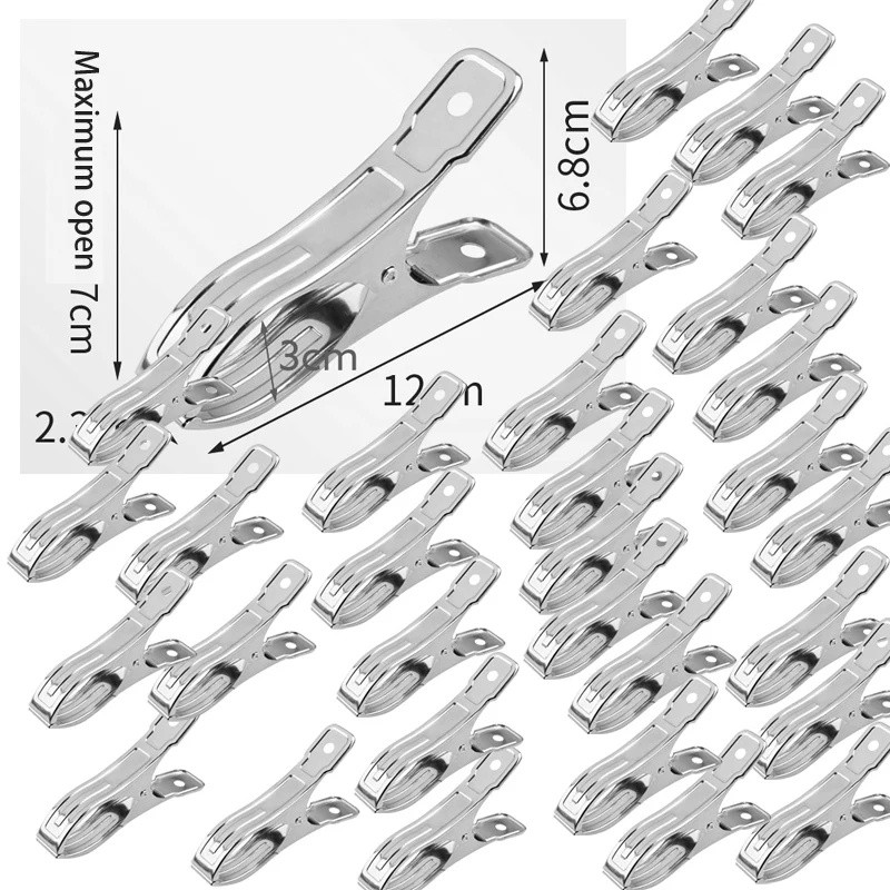 12 Pack Stainless Steel Pool Cover Clips, Heavy Duty Windproof