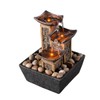 GOSSI Indoor 3-Tier Relaxation Tabletop Fountain Simulation Stone Pillar Water