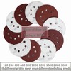 Piowio 100 Pcs 5 inch 8 Holes Sanding Discs 120