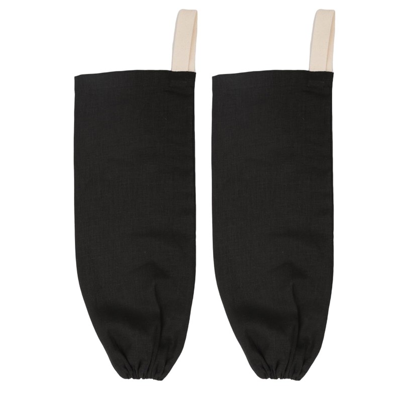 HSOFTIFY 100% Linen Plastic Bag Holder 2 Pcs with Hanging