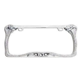 CLA Cobra Snake Metal License Plate Frame - Chrome