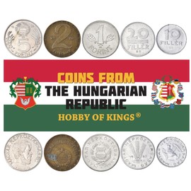 Hungary 5 Mixed Coins | 10 Filler to 10 Forint | Hungarian Currency Since 1946