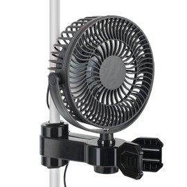 OUGPIU Grow Fan with Clip, Diameter 14.5 cm, Quiet Fan for Grow Tent Pole Mounting of 16-26 mm, EC Motor Growth Fans with 1.8 m Long Cable, 3.5 W Clip Fan Grow Tent, Adjustable Air Quantity