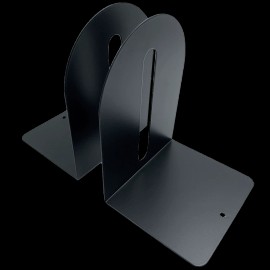 Huron Pair of 7" Arched Bookends w/ Nonskid Base Black  HASZ0089