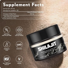 Shilajit Resin Pure with 85+ Humic Acid Supplement Gel, Fulvic Acid, with Lab Test Report