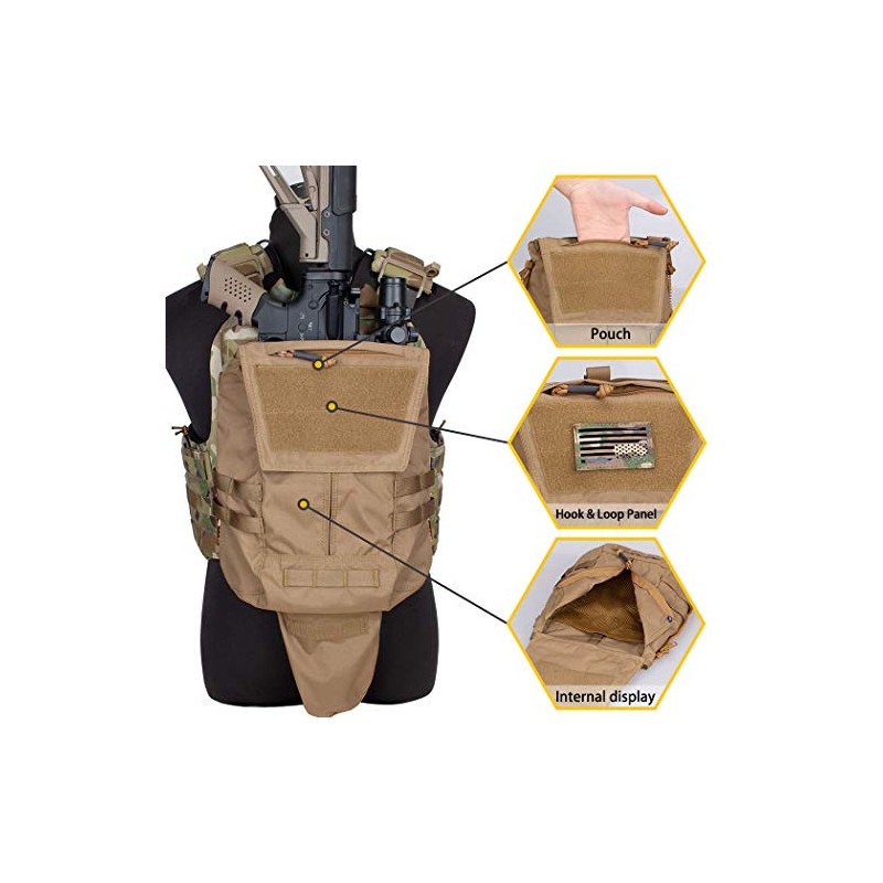 IDOGEAR Tactical Zip-on Panel Pouch Military Backpack Vest Accessory Bag