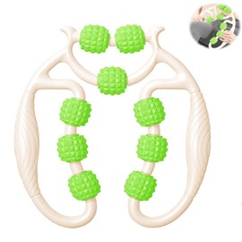 Leg Massager FaJoek Massage Roller, Massage Roller Legs, Leg Muscle Massager, Foot Massager, Ring Massager, Suitable for Neck, Shoulder, Thighs, Legs and Arms (White + Green)