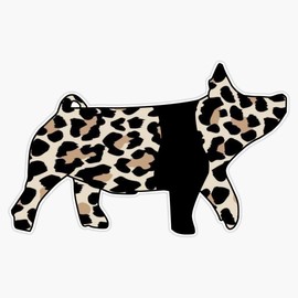 Magnet Leopard Ptint3 Show Pig Magnet Bumper Sticker Car Magnet Flexible Reuseable Magnetic Vinyl 5"