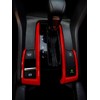 2Pcs ABS Red Interior Gear Shift Panel Frame Cover Decals