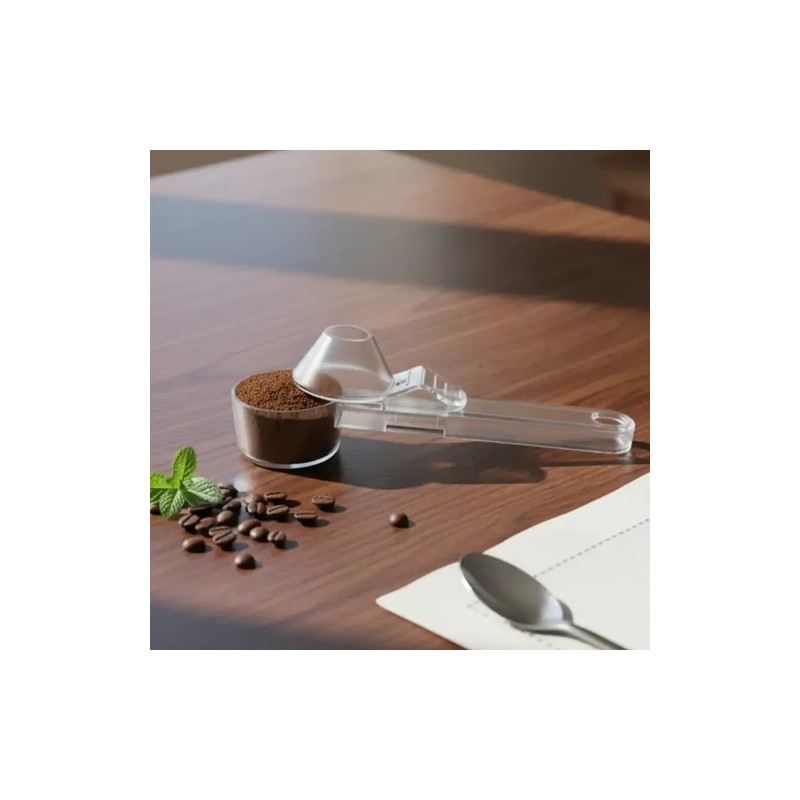 Cuchara Medidora Dosificadora Café Proteína Embudo Nivelador Transparente