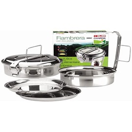 Ibili Lunch Box Stainless Steel Outdoor Camping Cookware with 16 cm Diameter 1 Litre Capacity