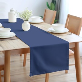 Encasa Homes Table Runner Long | Cotton Canvas Fabric | Cobalt Solid Color | Machine Washable & Durable