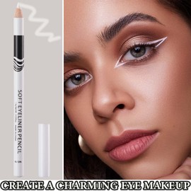 WENJLYJ 12 PCS White Eyeliner Pencils,Professional Long Lasting Waterproof White Makeup Pencils,Highly Pigmented Inner Corner Eye Highlighter Eyeliner Pencil White Eye Liner Pen Sets for Women