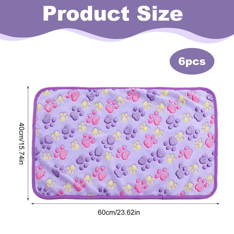 Pet Blanket, 6 Pcs Guinea Pig Blankets, Reusable Small Cat
