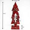 30cm Red Wooden LED Tree Tabletop Centrepiece Christmas Holiday Home