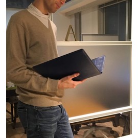 kawauso Binder a4 a5 Clipboard Bi-Fold PU Leather (Black, Brown, Navy, Light Blue) (A4))