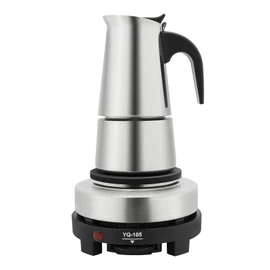 Stainless Steel Coffee Machine Maker Electric Espresso Coffee Maker Electric Moka Pot with Detachable Base Stainless Steel Coffee Pot Stovetop 200ml/7oz/4 Cup