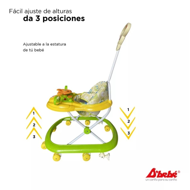 D'bebé Andador D'bebé Play con sonido y barra de empuje