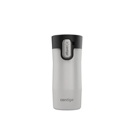 Contigo AUTOSEAL West Loop - Taza de viaje de acero inoxidable aislada al aspiradora con tapa fácil de limpiar, 12 onzas, perla esmerilada de sal