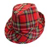 By Robelli Adult Red Tartan Trilby Fedora Hat