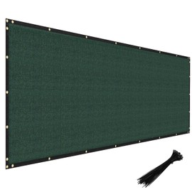 Windscreen4less Privacy Fence Screen Heavy Duty Windscreen Fencing Mesh Fabric Shade Net Cover with Brass Grommtes for Outdoor Wall Garden Yard Pool Deck, 8'x5' Green