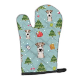 Caroline's Treasures BB5036OVMT Christmas Wire Haired Fox Terrier Oven Mitt, 12" by 8.5", Multicolor