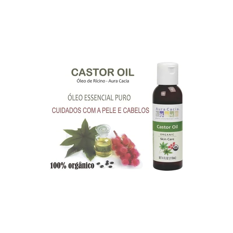 Aura Cacia aceite de ricino orgánico 118 ml | fortalece